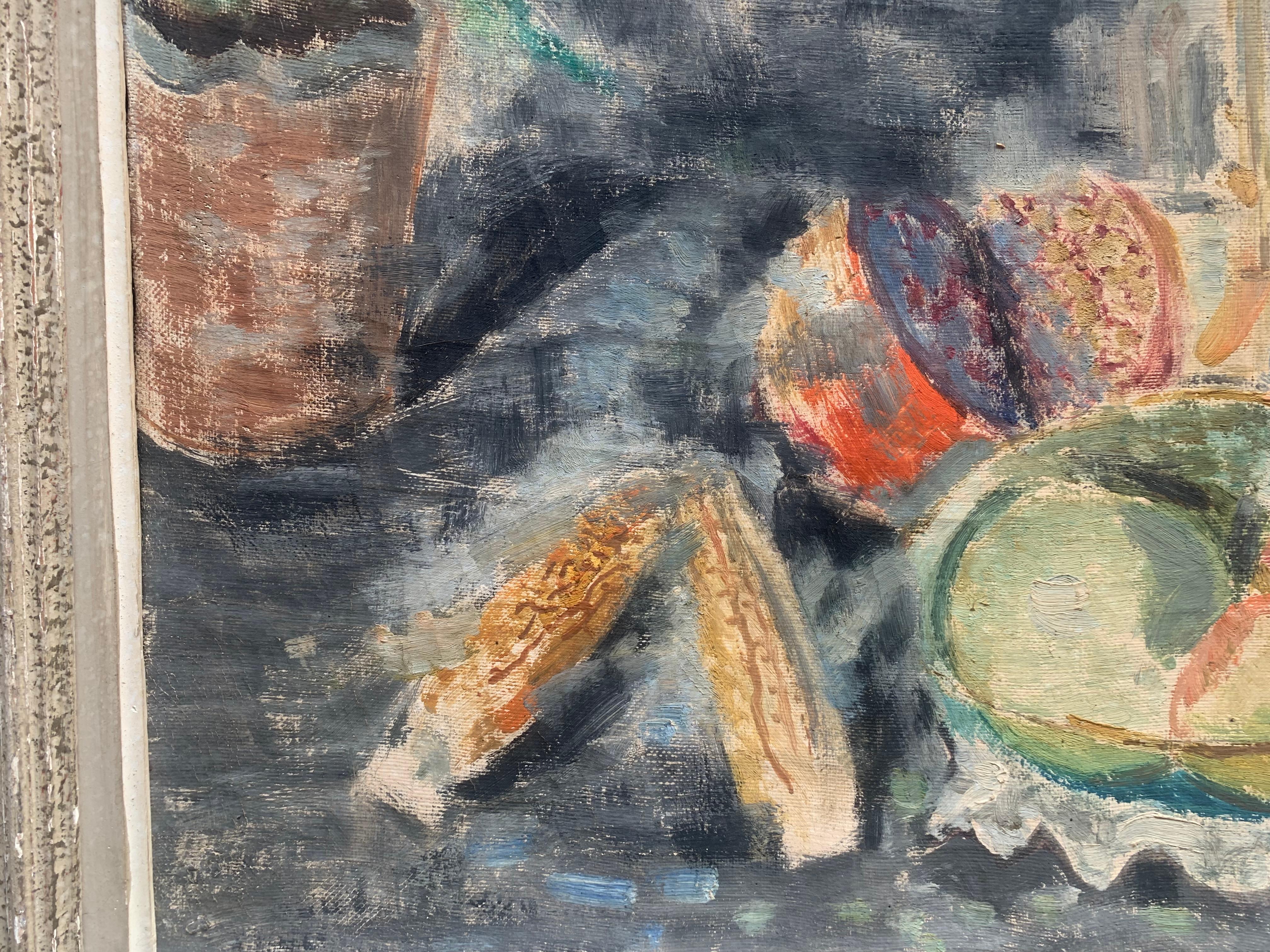Post Impressionist Still-Life. Circa 1920. With labels from Paris exhibitions. 11