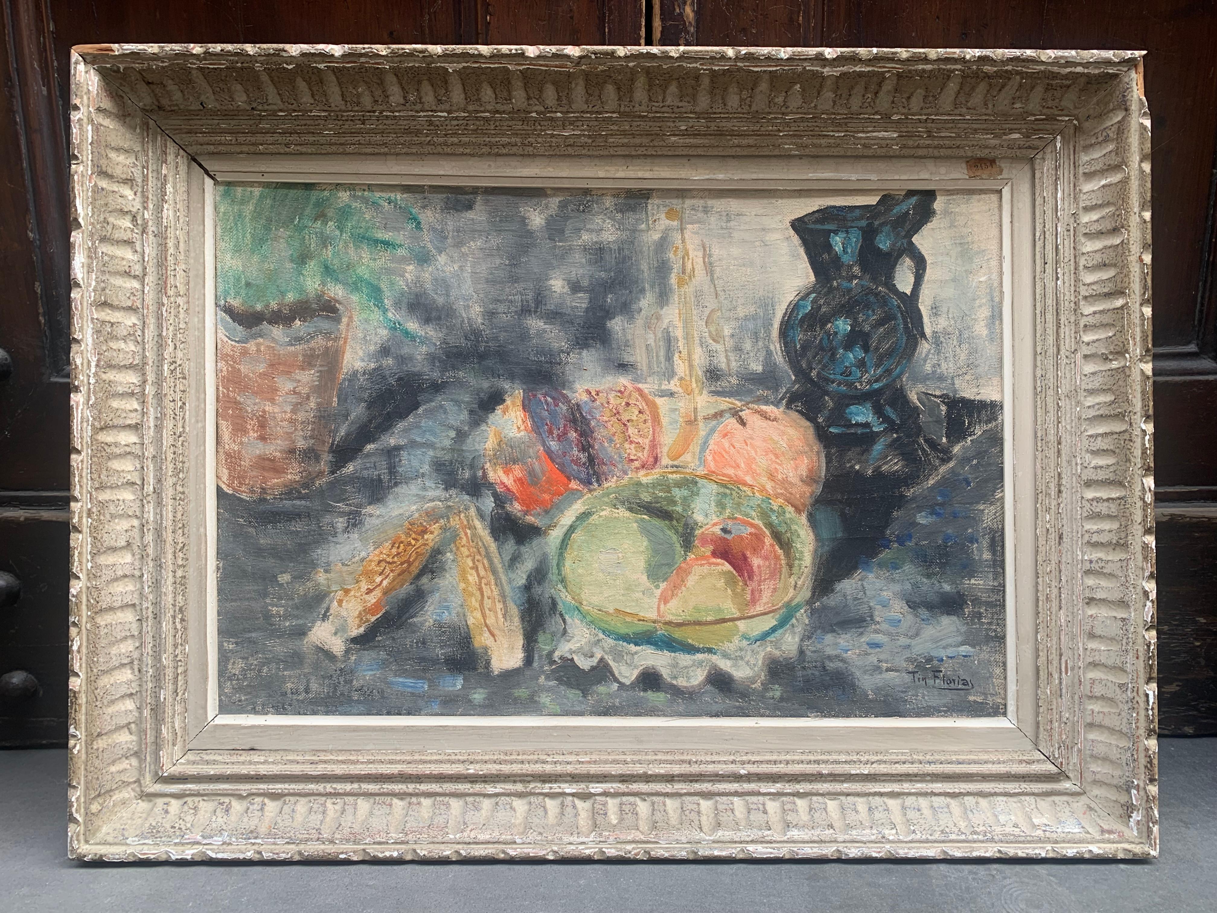 Post Impressionist Still-Life. Circa 1920. With labels from Paris exhibitions. 12
