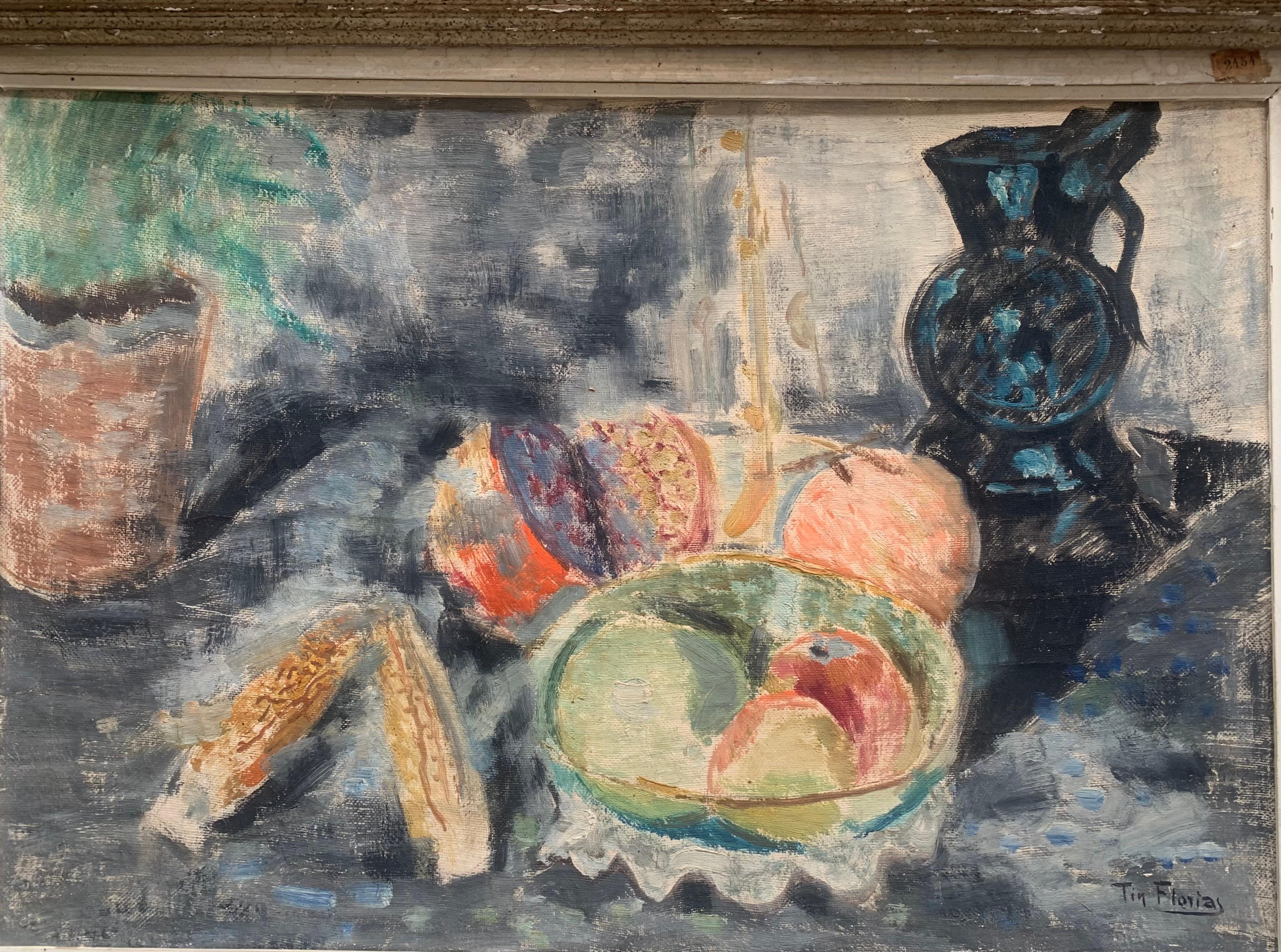 Post Impressionist Still-Life. Circa 1920. With labels from Paris exhibitions. 4