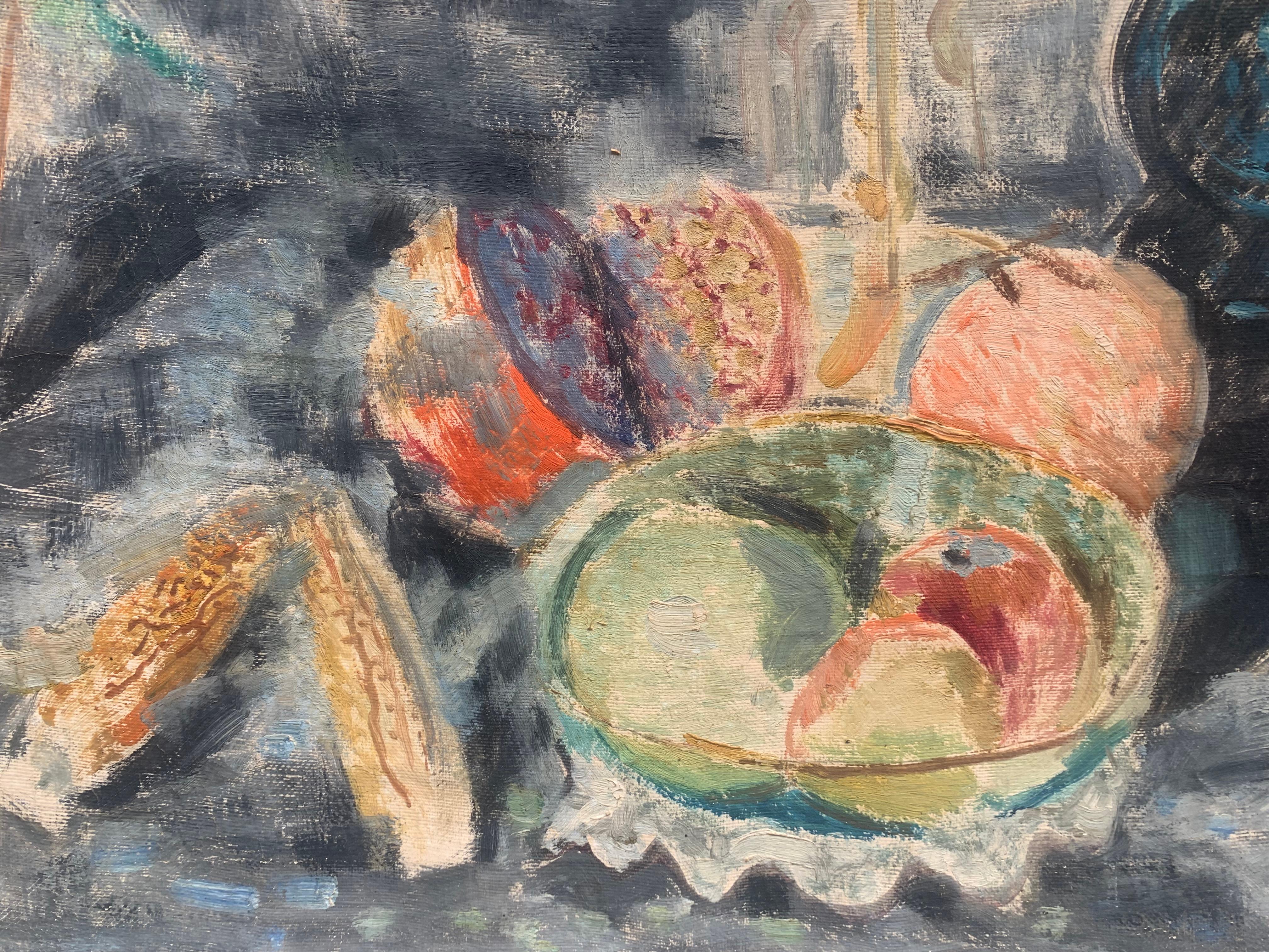 Post Impressionist Still-Life. Circa 1920. With labels from Paris exhibitions. 5