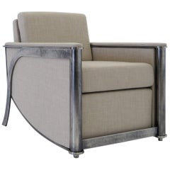 Constantine Club Chair with Fabric Upholstered Back and Seat by Mark Zeff