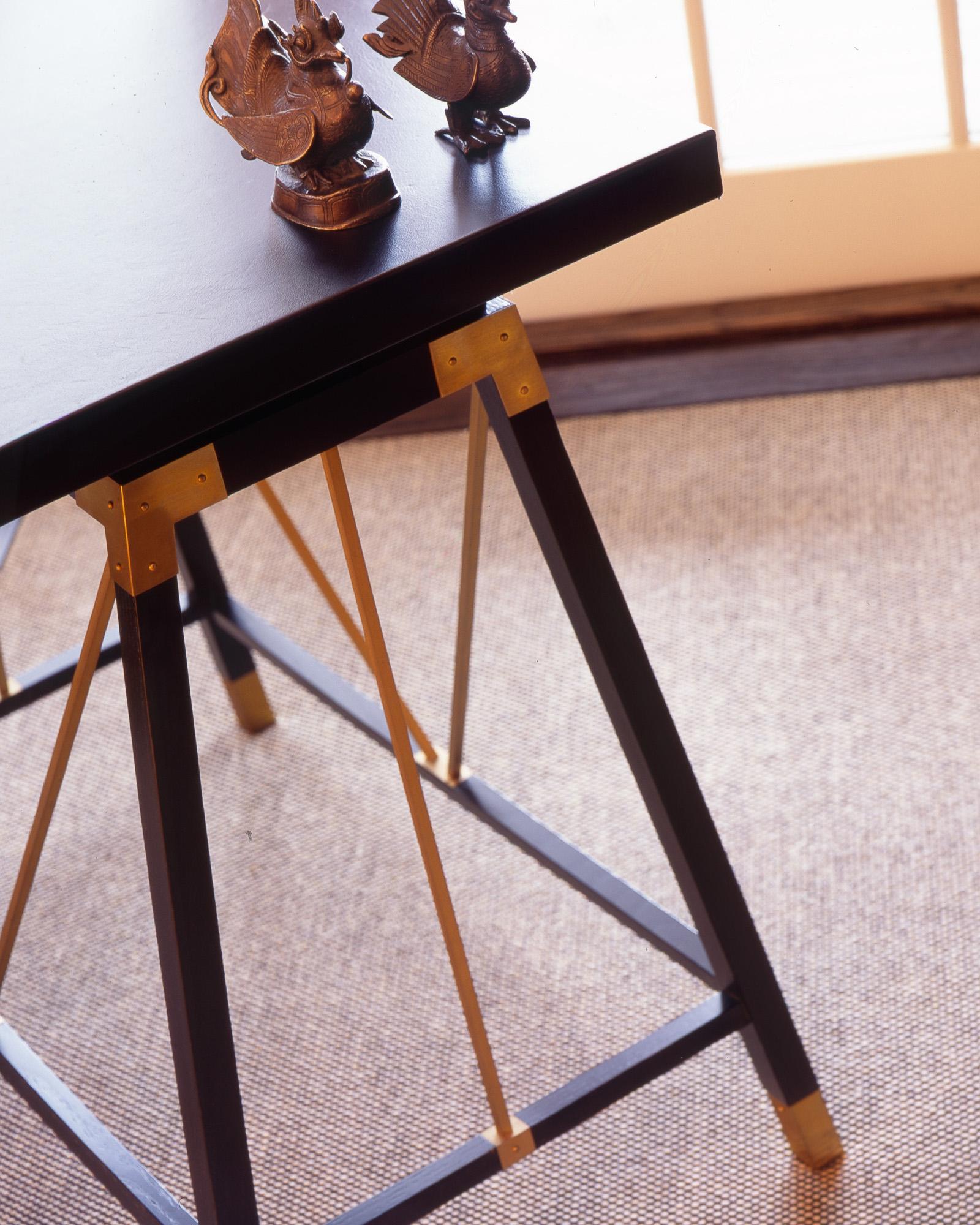 Contemporary Constantine Console Table with Oak Top, Bronze Age Collection by Mark Zeff For Sale