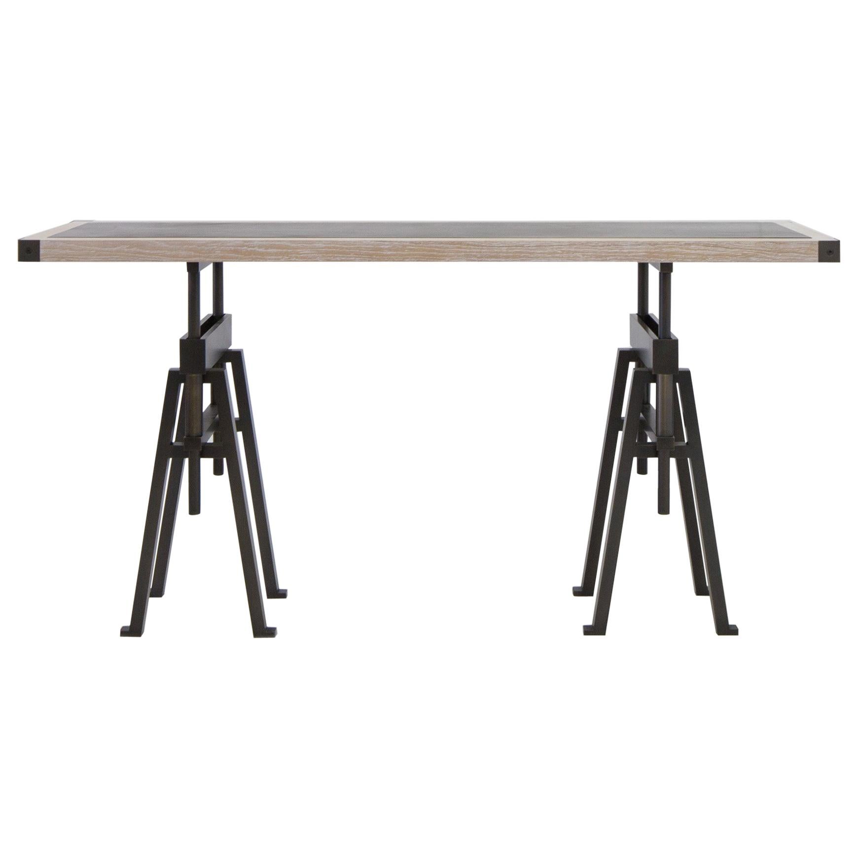 Tavolo Consolle Constantine con piano in Oak, Collezione Bronze Age di Mark Zeff