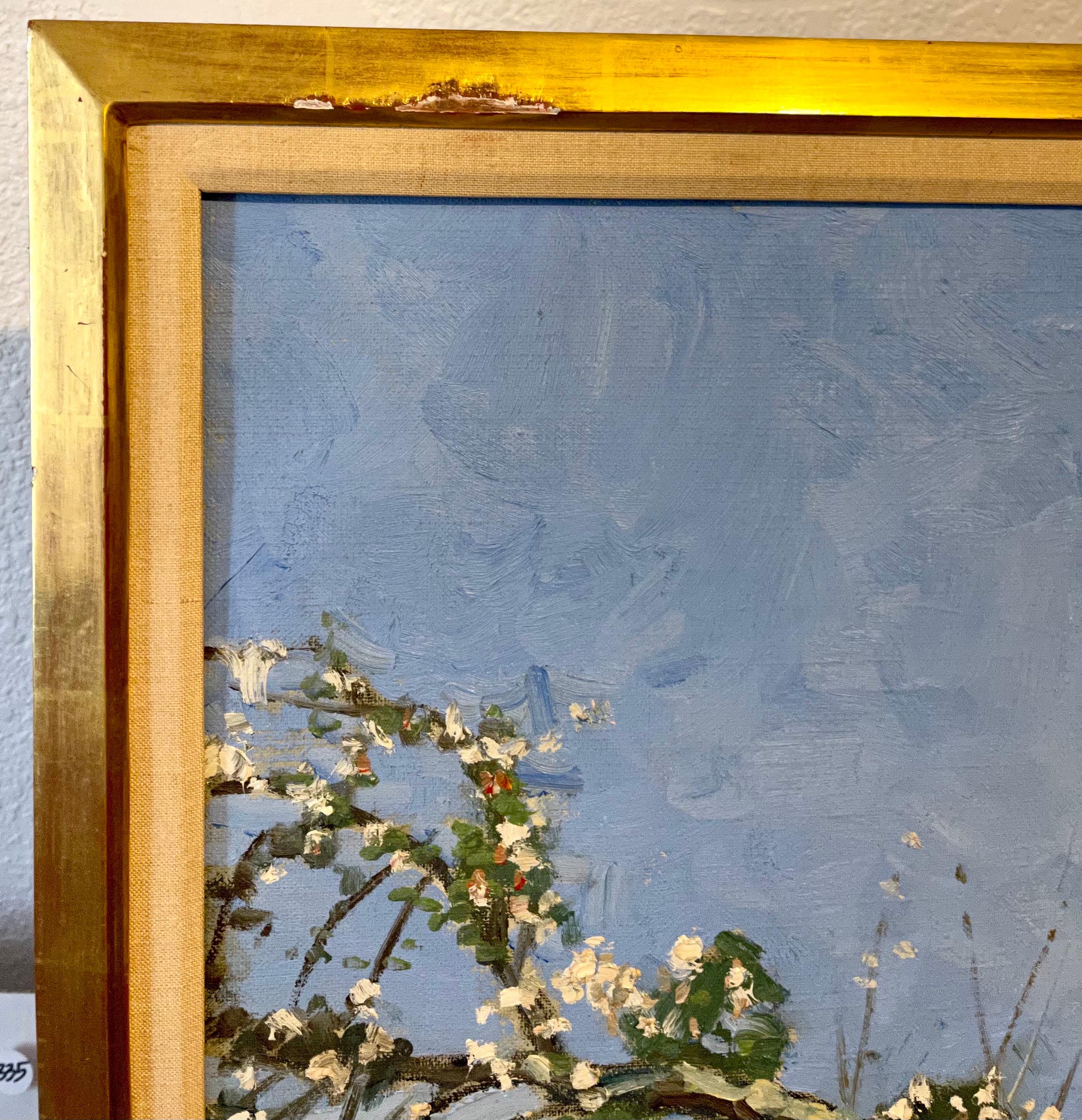 Gran cuadro al óleo fauvista modernista Constantin Kluge Florece la campiña francesa en venta 6