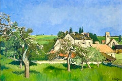 Großes modernistisches fauvistisches Ölgemälde Constantin Kluge Französische Landblüten