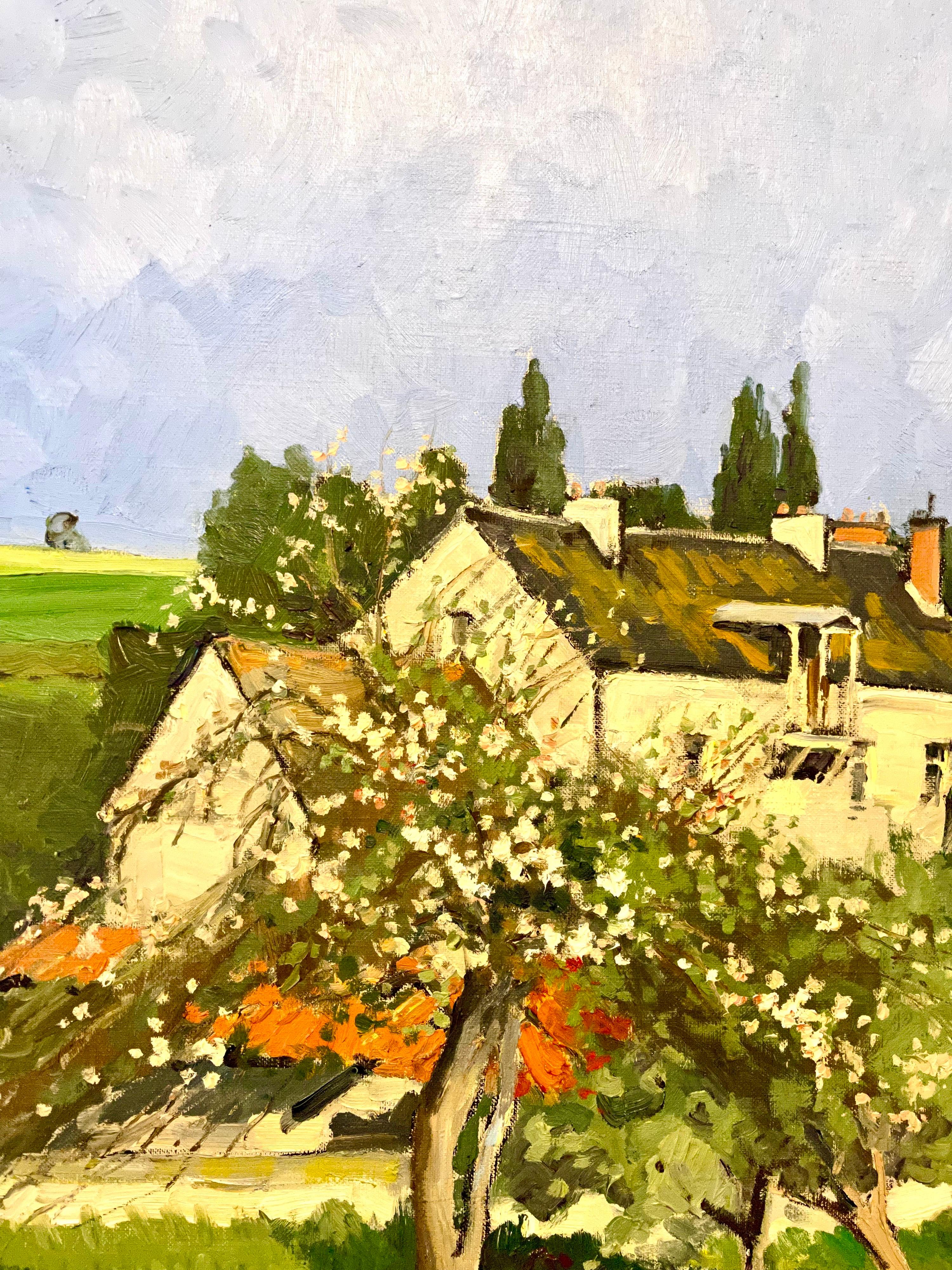 Gran cuadro al óleo fauvista modernista Constantin Kluge Florece la campiña francesa - Painting Posimpresionista de Constantine Kluge