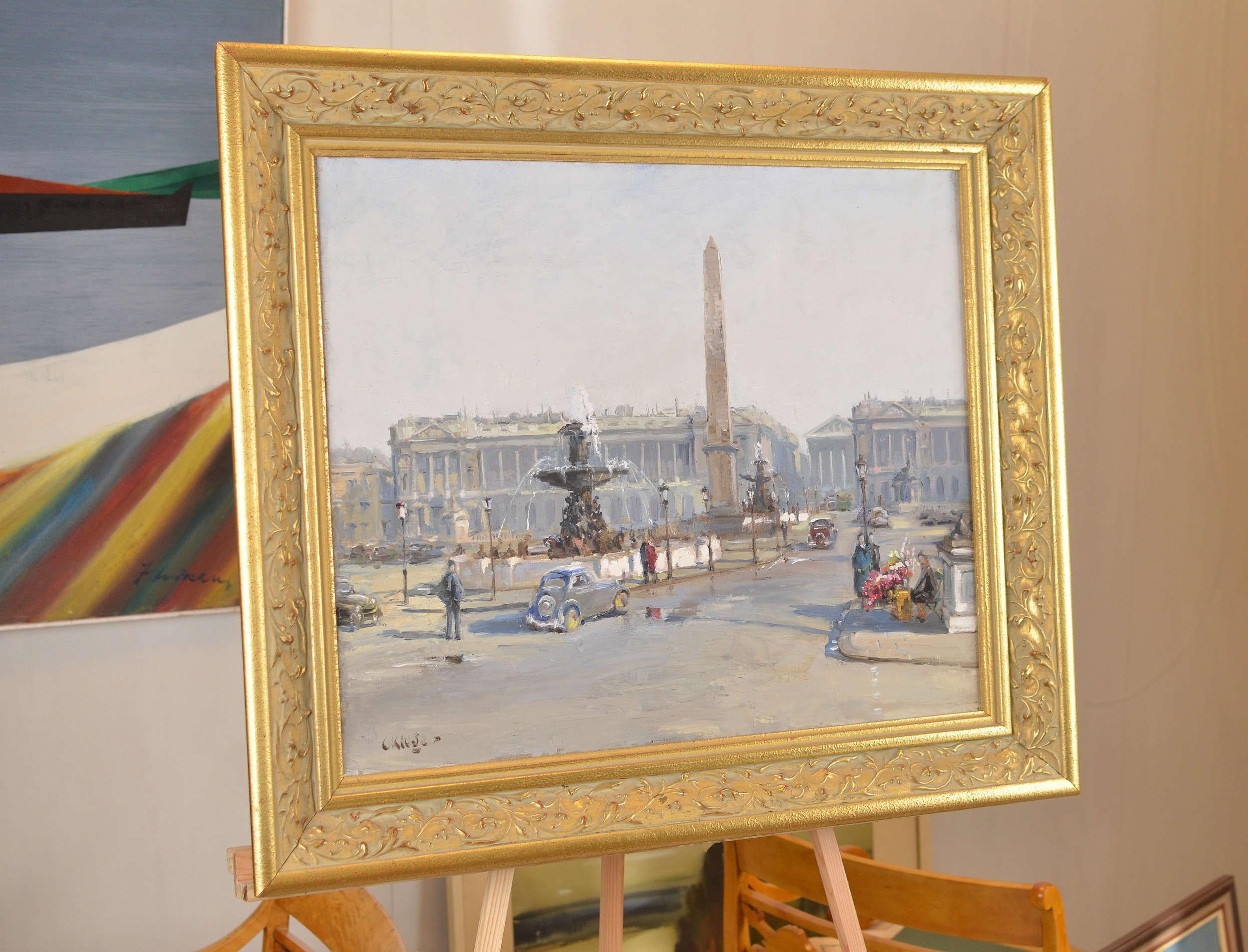 Palace de la Concorde, Paris. 1950. Canvas, oil. 54x65 cm. Frame size 70x81 cm im Angebot 3