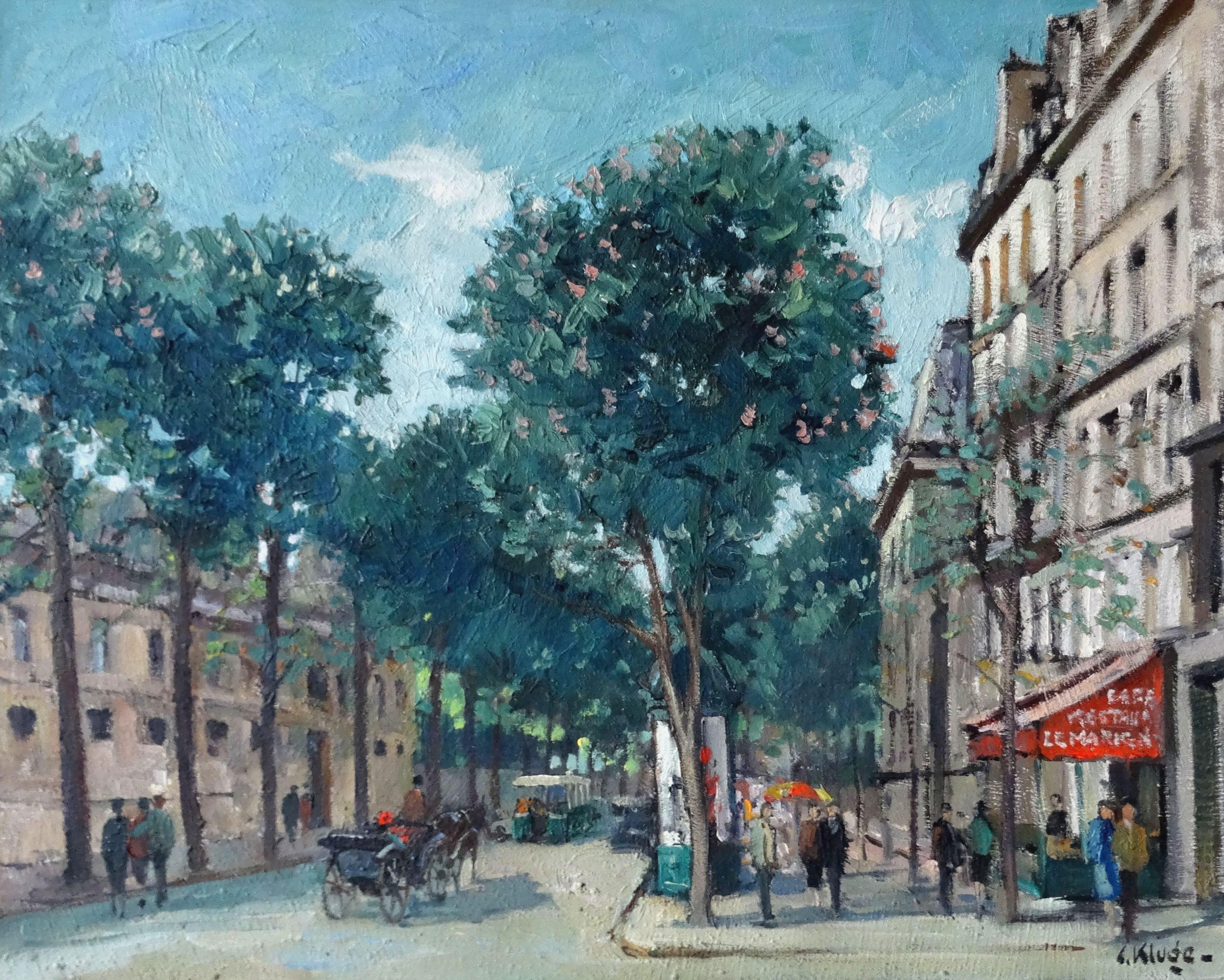 Place Beauvau. Paris. Oil on canvas, 73, 5x92 cm - Impressionist Painting by Constantine Kluge