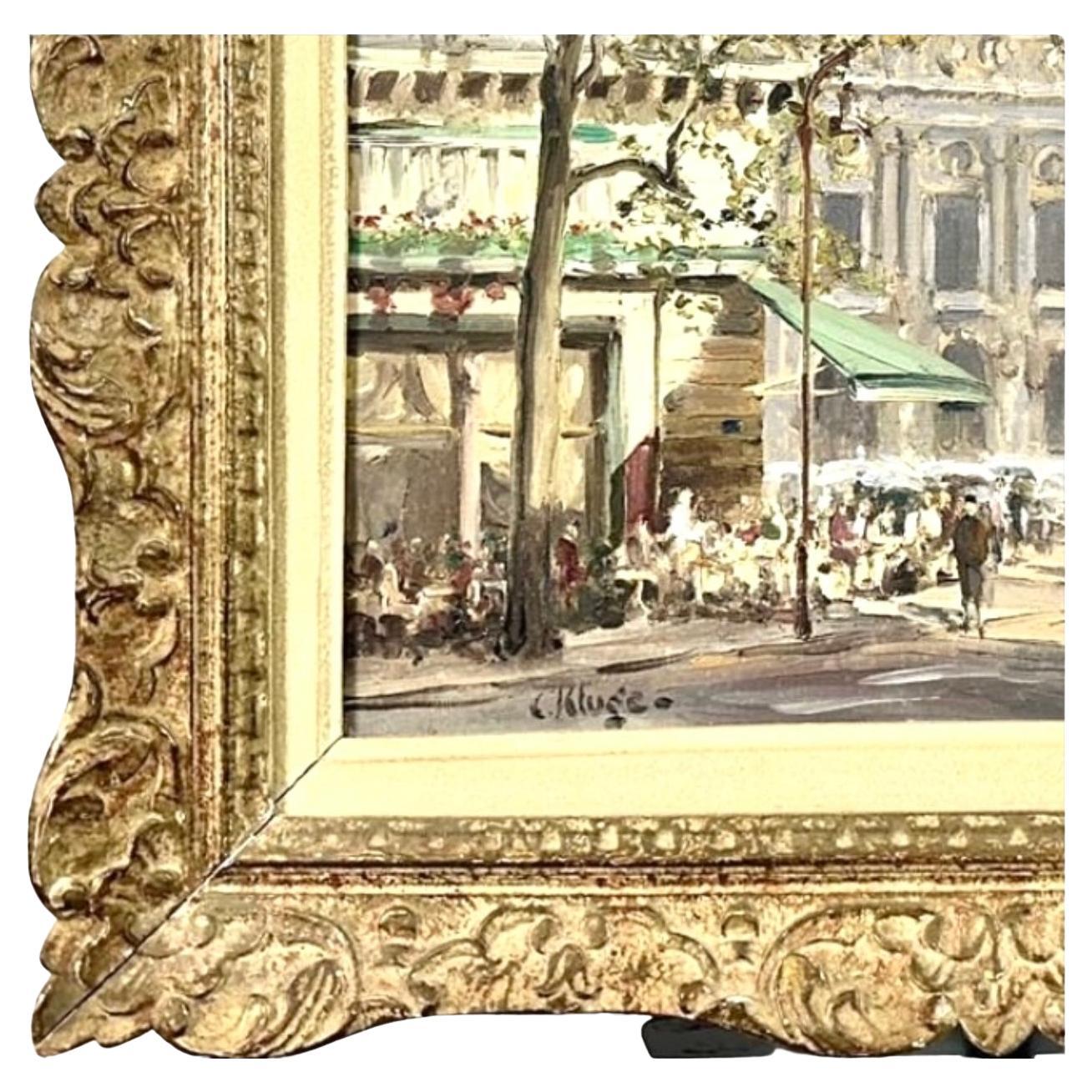 Constantin Kluge Pariser Gemälde in geschnitztem Rahmen (Französisch) im Angebot