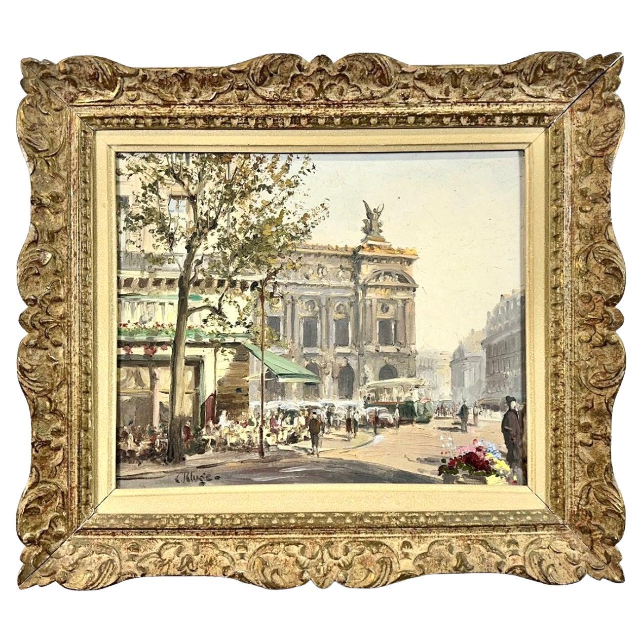 Constantin Kluge Pariser Gemälde in geschnitztem Rahmen im Angebot