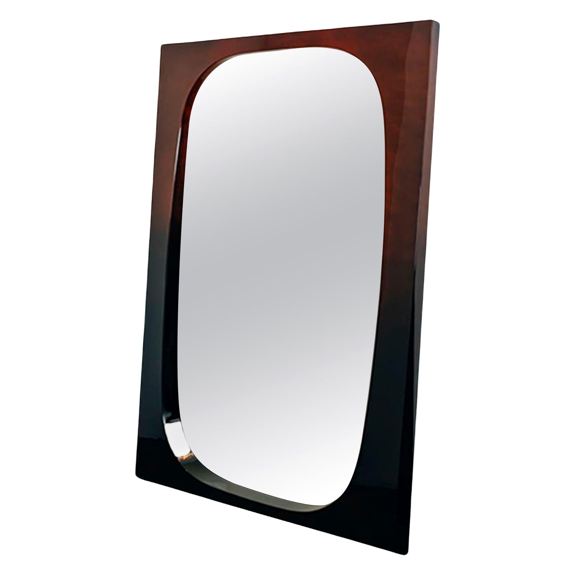 Constantin Mirror, Gradient Lacquered Wood, Handcrafted in Portugal by Duistt For Sale