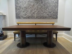 Table de salle à manger en chêne Constantine avec base en finition bronze, par Mark Zeff