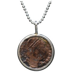 Antique Constantine Roman Coin Silver Necklace