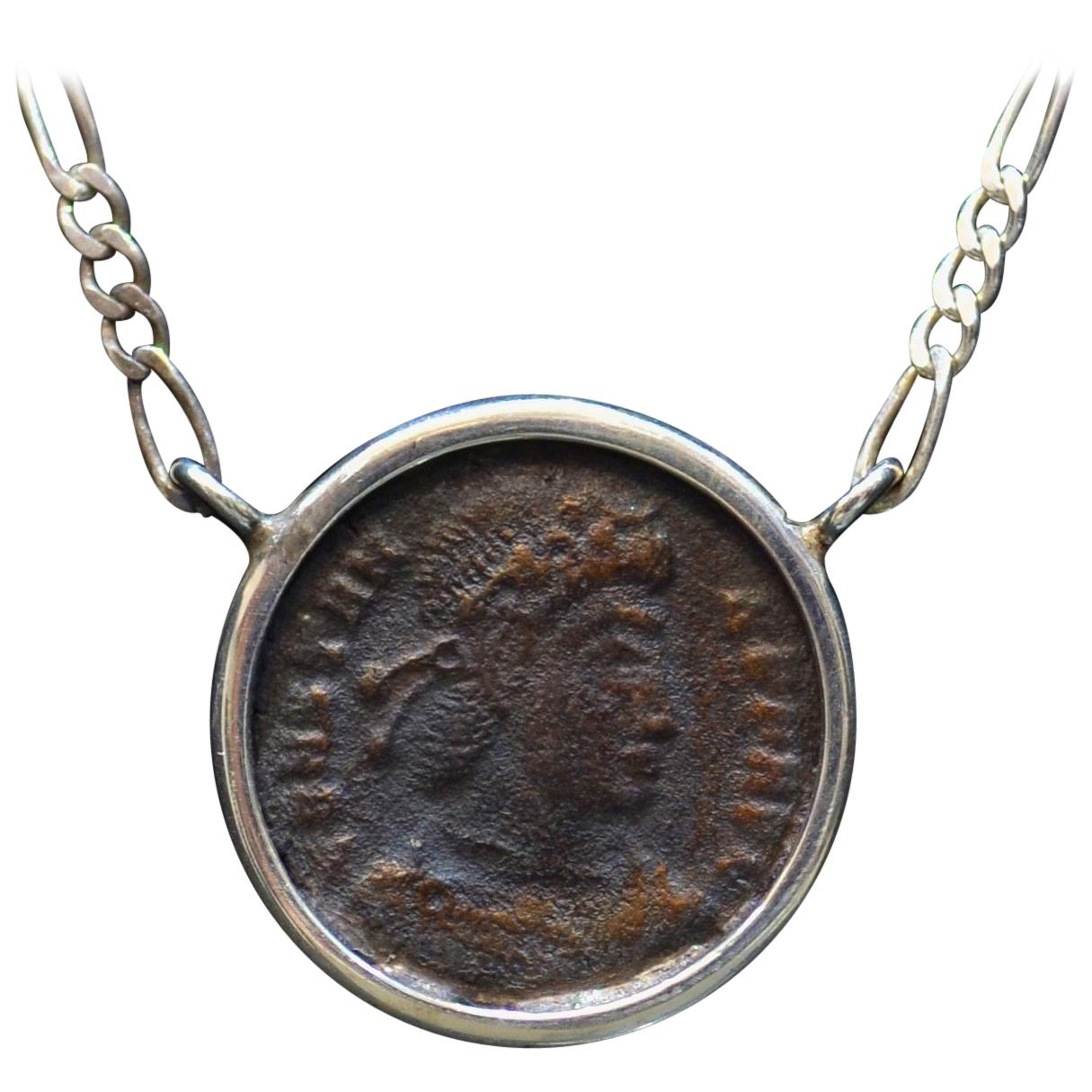 Constantine the Great Coin Silver Necklace