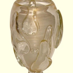 Konstantin Constantini 1980er Jahre, Italienisches Paar moderner Lampen aus Messing und Gold aus Muranoglas