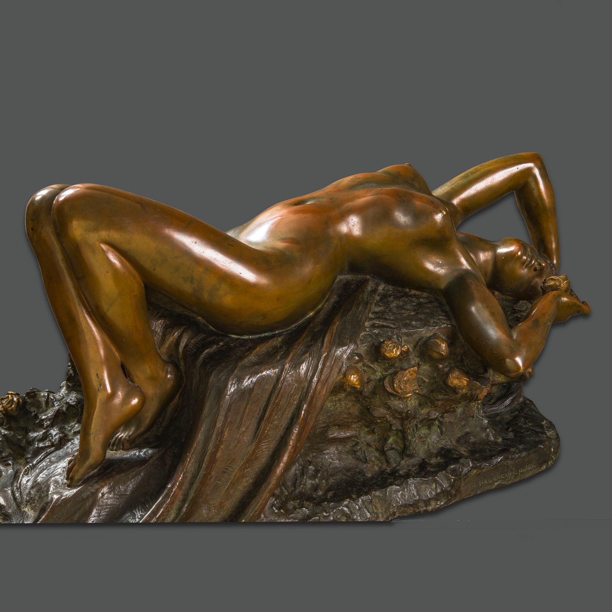 Bronze d'origine italienne signé, daté et inscrit - Sculpture de Constantino Barbella