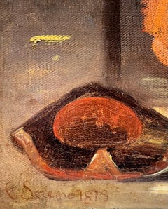 “Young Lady and Governess” by Constantino Sereno - Oil on Board - 89x67cm