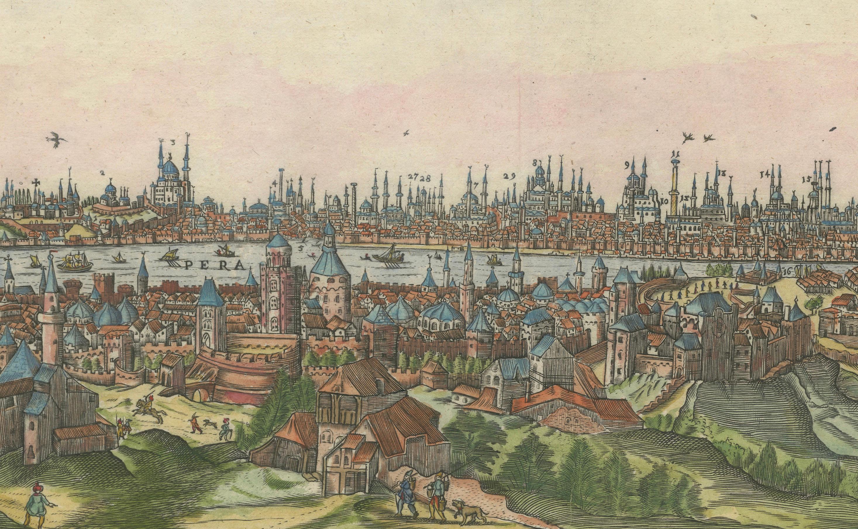 Constantinopel: German Copy of Matthaus Merian's View, circa 1640 For Sale 2