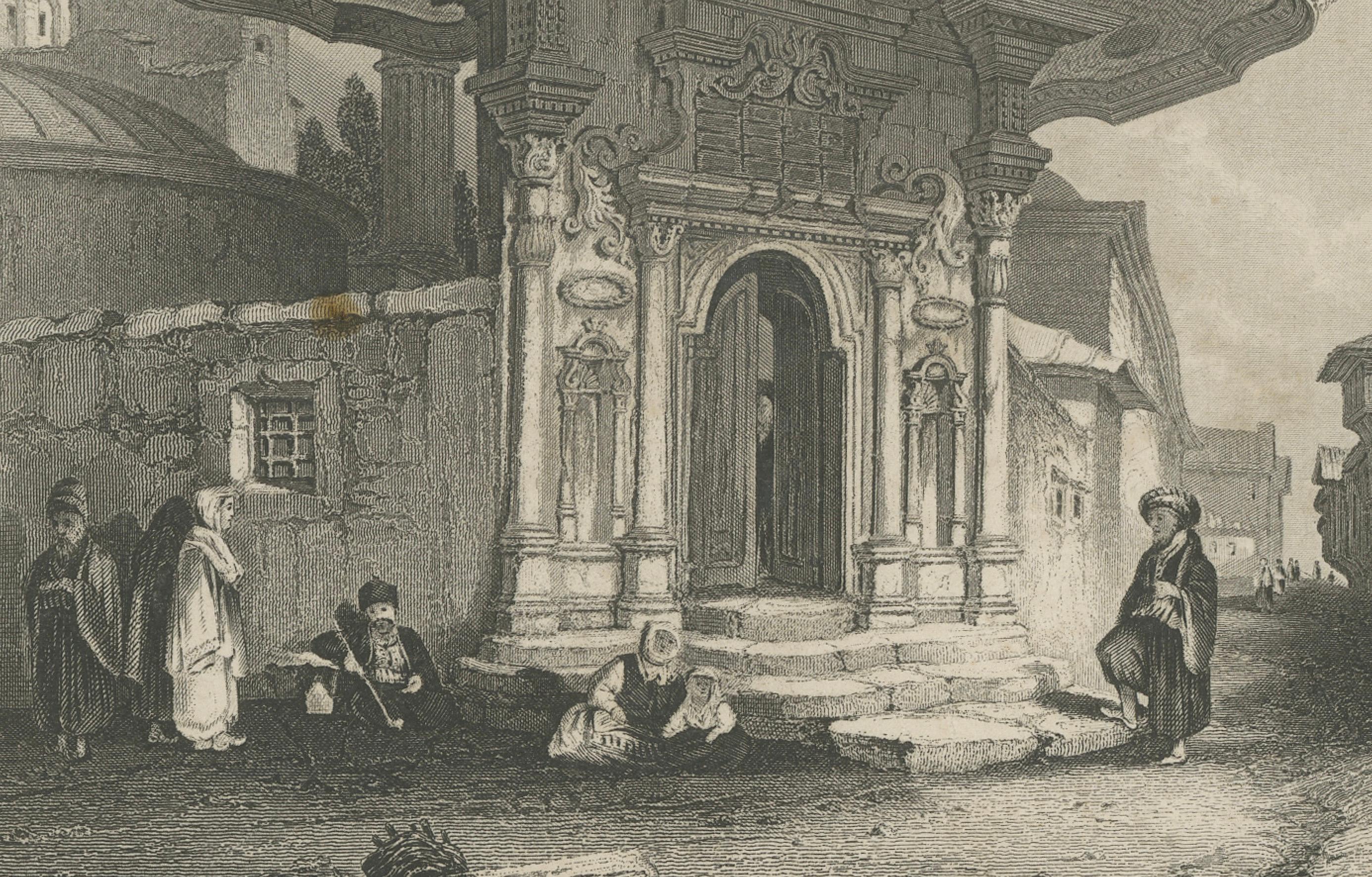 Constantinopel Osmanische Straßenszene Antiker holländischer Kupferstich um 1870 (Spätes 19. Jahrhundert) im Angebot