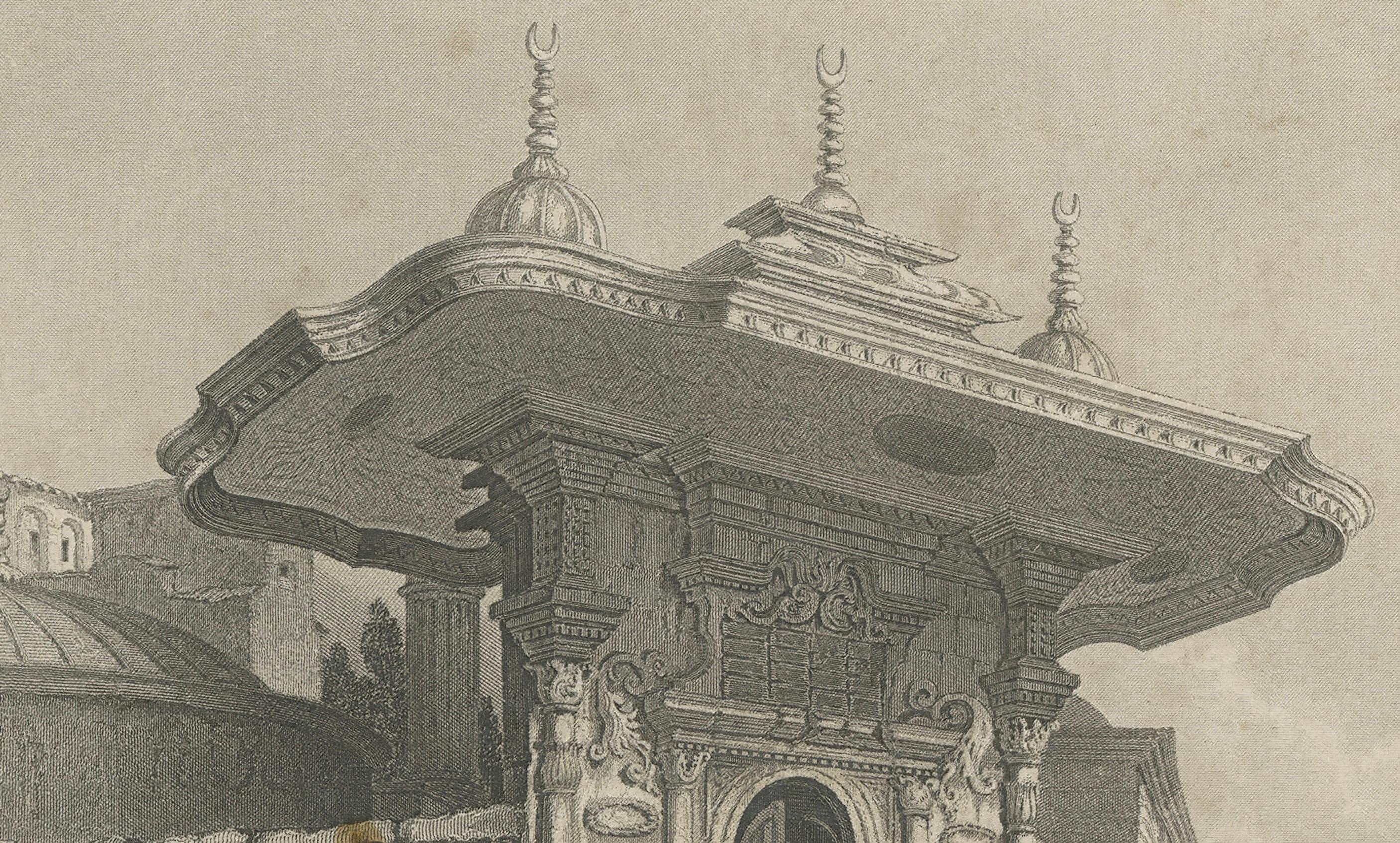 Constantinopel Osmanische Straßenszene Antiker holländischer Kupferstich um 1870 im Angebot 1