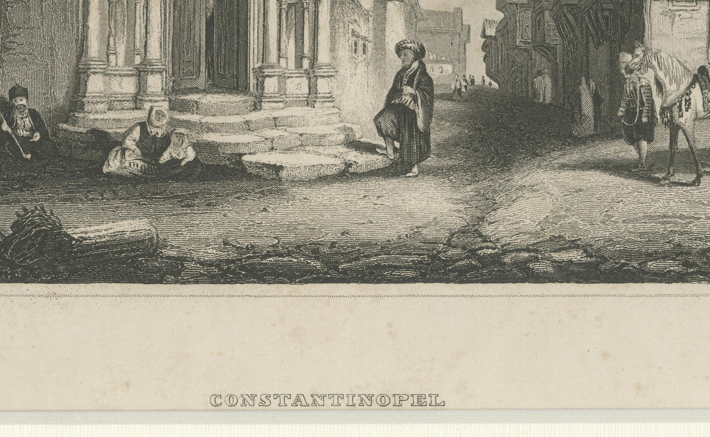 Constantinopel Osmanische Straßenszene Antiker holländischer Kupferstich um 1870 im Angebot 3