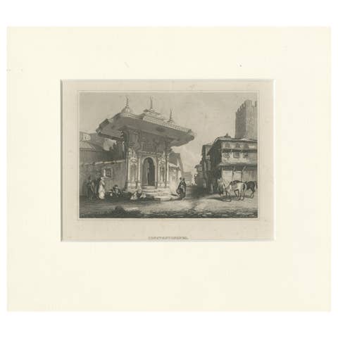 Constantinopel Ottoman Street Scene Antique Dutch Engraving c1870