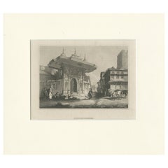 Constantinopel Ottoman Street Scene Antique Dutch Engraving c1870