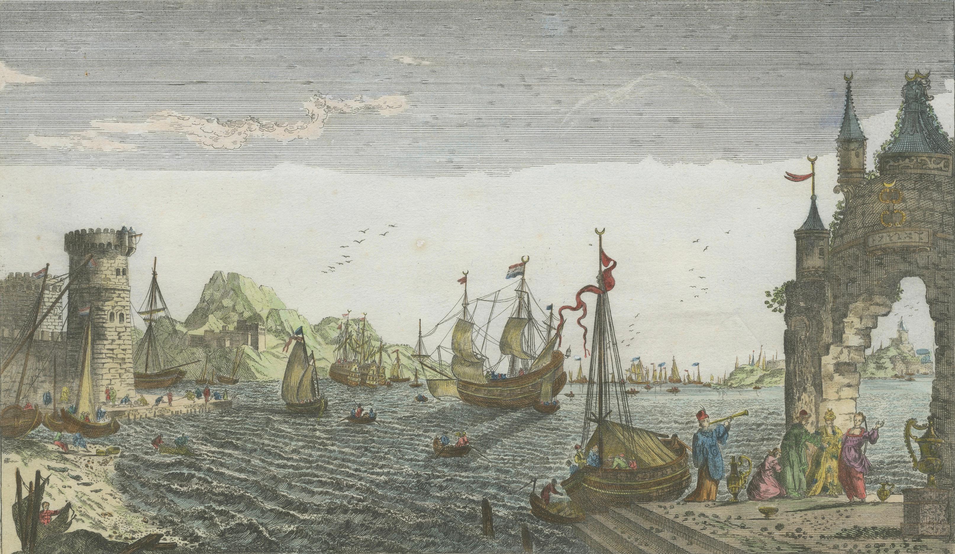 Constantinople Harbor Vue d’Optique by Jacques Chéreau, c.1760