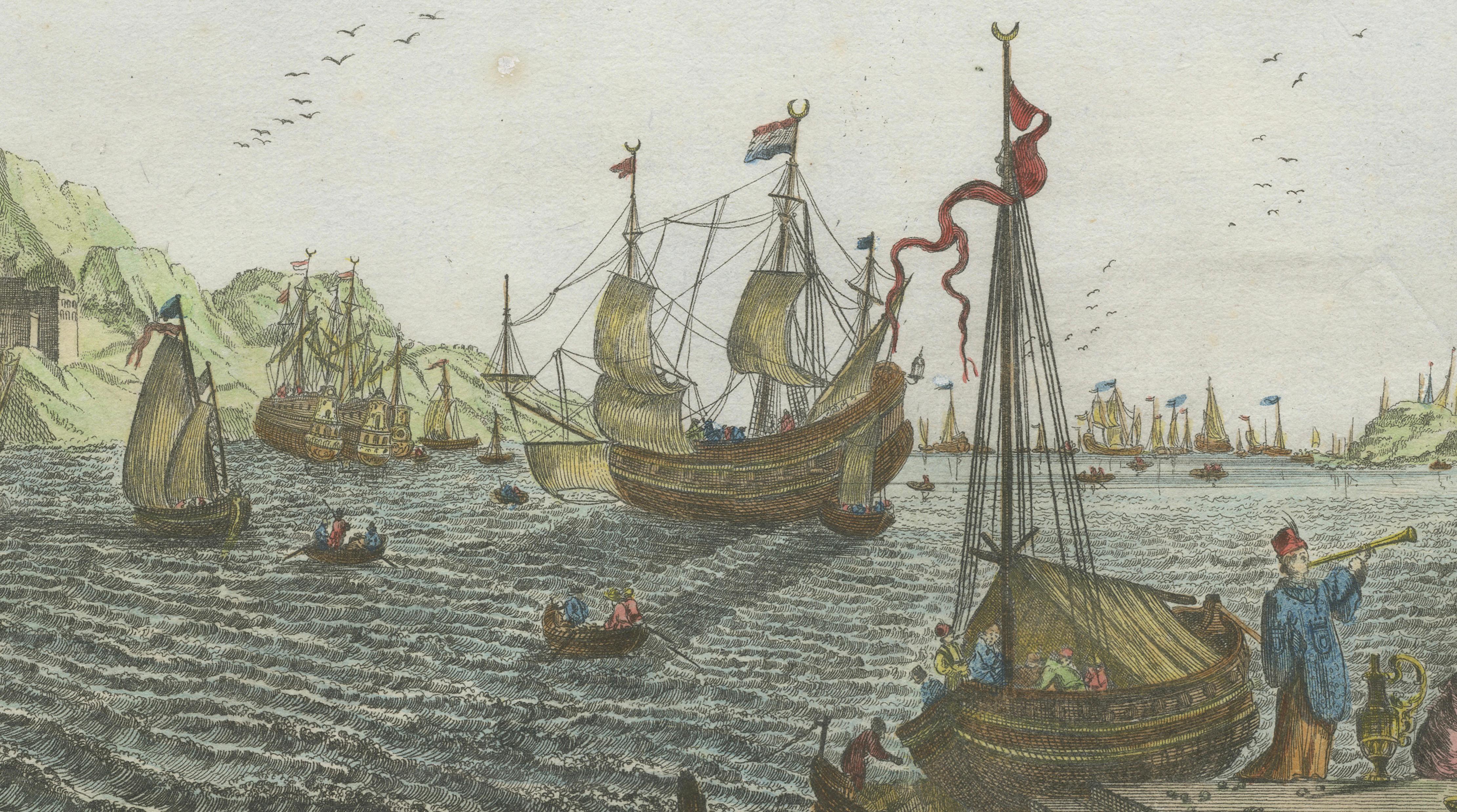 Constantinople Harbor Vue d’Optique by Jacques Chéreau, c.1760