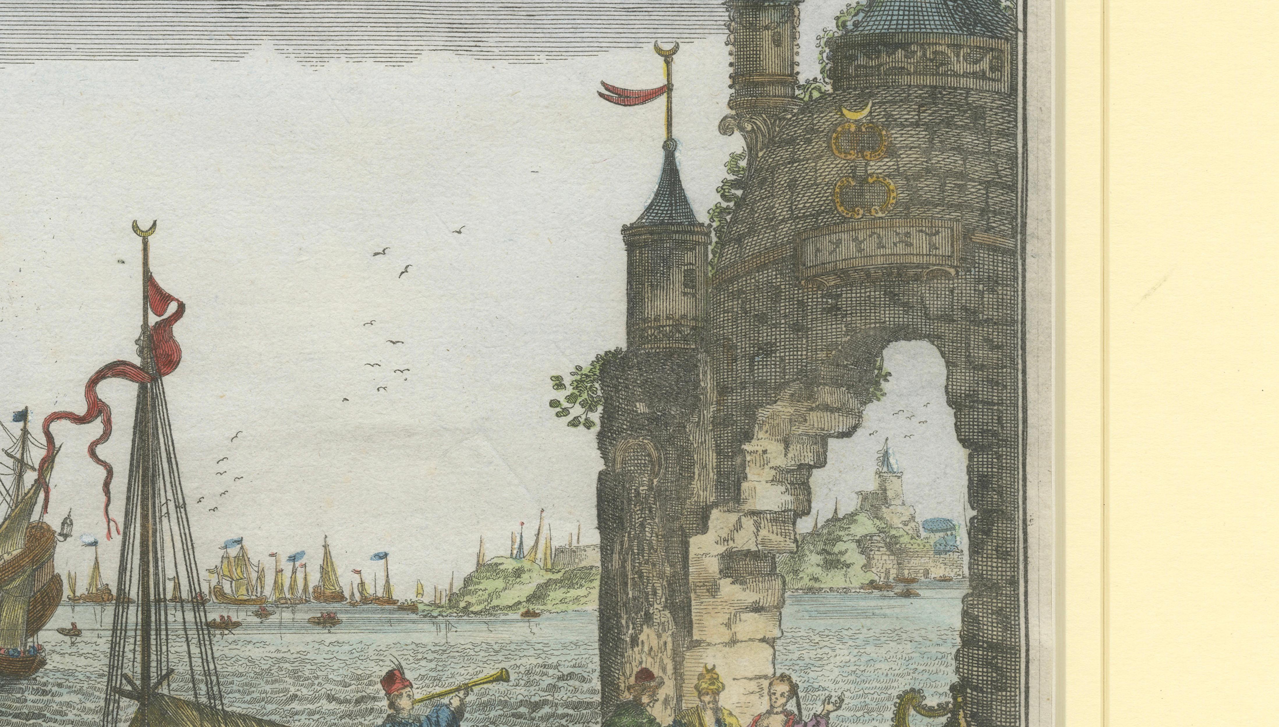 Constantinople Harbor Vue d’Optique by Jacques Chéreau, c.1760