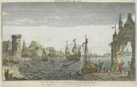Constantinople Harbor Vue d’Optique by Jacques Chéreau, c.1760