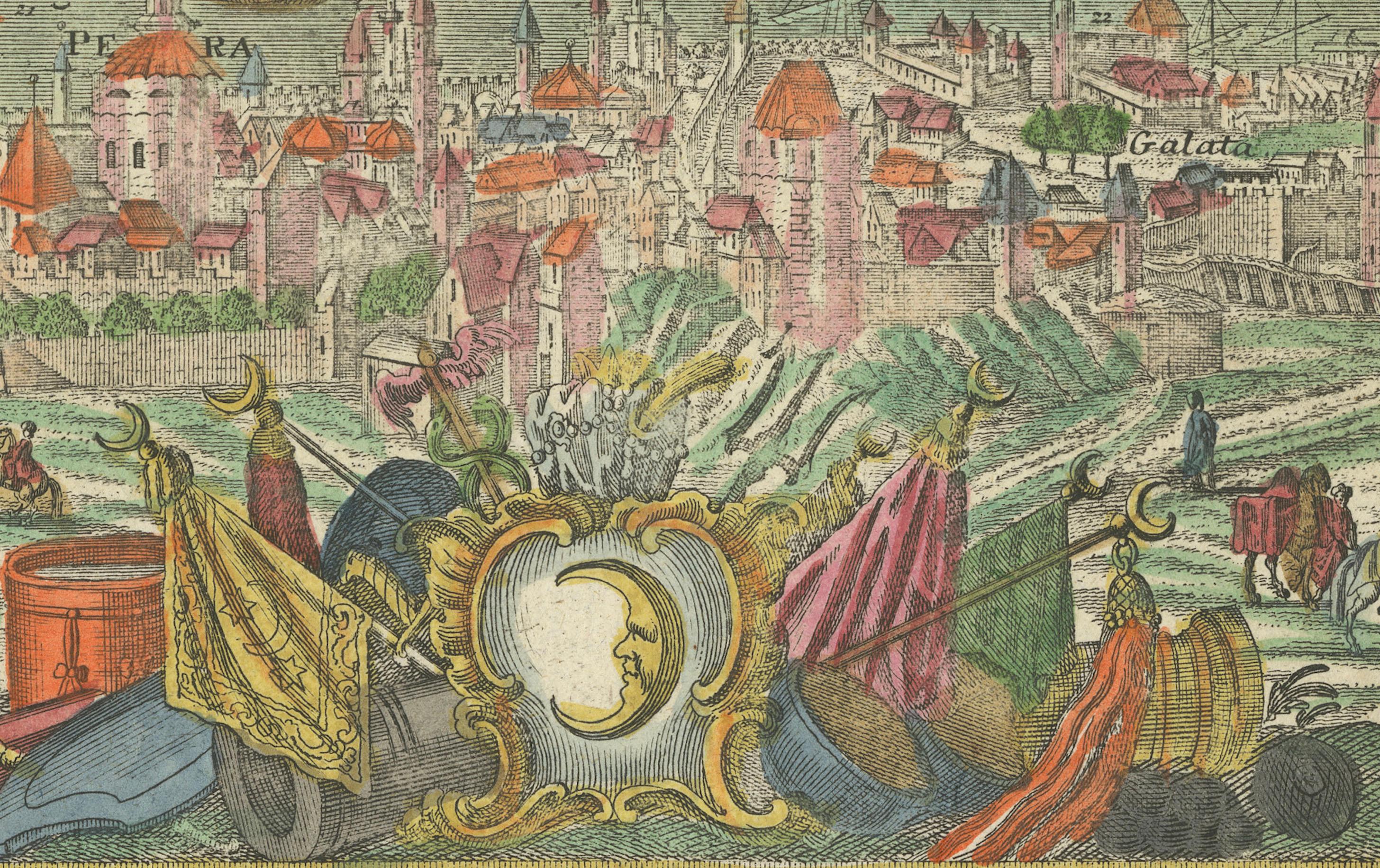 Constantinopla (Estambul) - Vista de la ciudad por Werner y Gläser, Augsburgo ca.1730 en venta 3