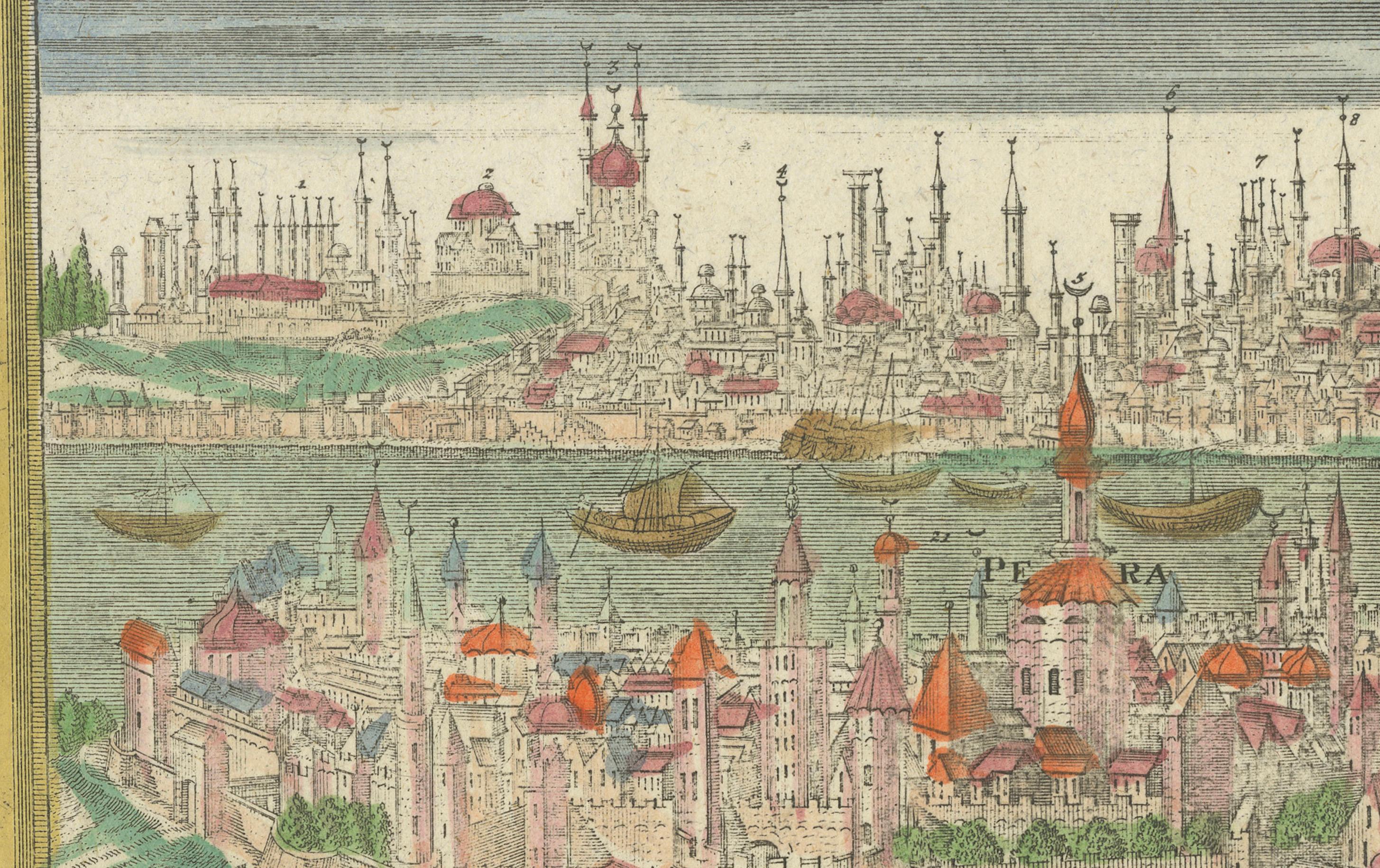 Constantinopla (Estambul) - Vista de la ciudad por Werner y Gläser, Augsburgo ca.1730 en venta 1