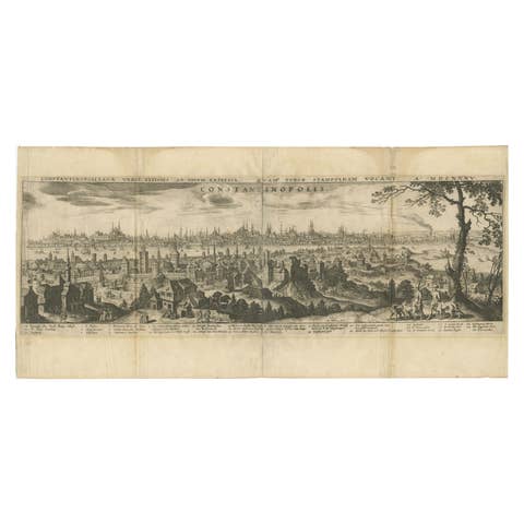 Constantinople – Panoramic Engraving by Matthäus Merian the Elder, 1635
