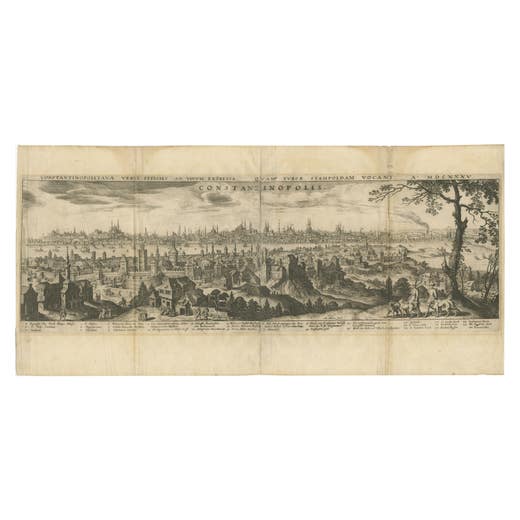 Constantinople – Panoramic Engraving by Matthäus Merian the Elder, 1635