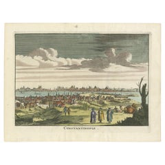 Konstantinopel - Panoramahandkolorierter Stich, Augsburg, um 1720