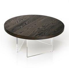 Constantinople Round Wood Coffee Table in Torched Oak by Autonomous Furniture