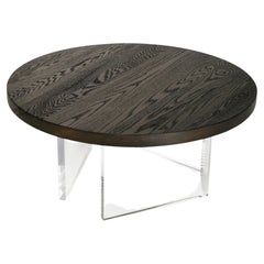 Round Torched Oak Coffee Table by Autonomous Furniture