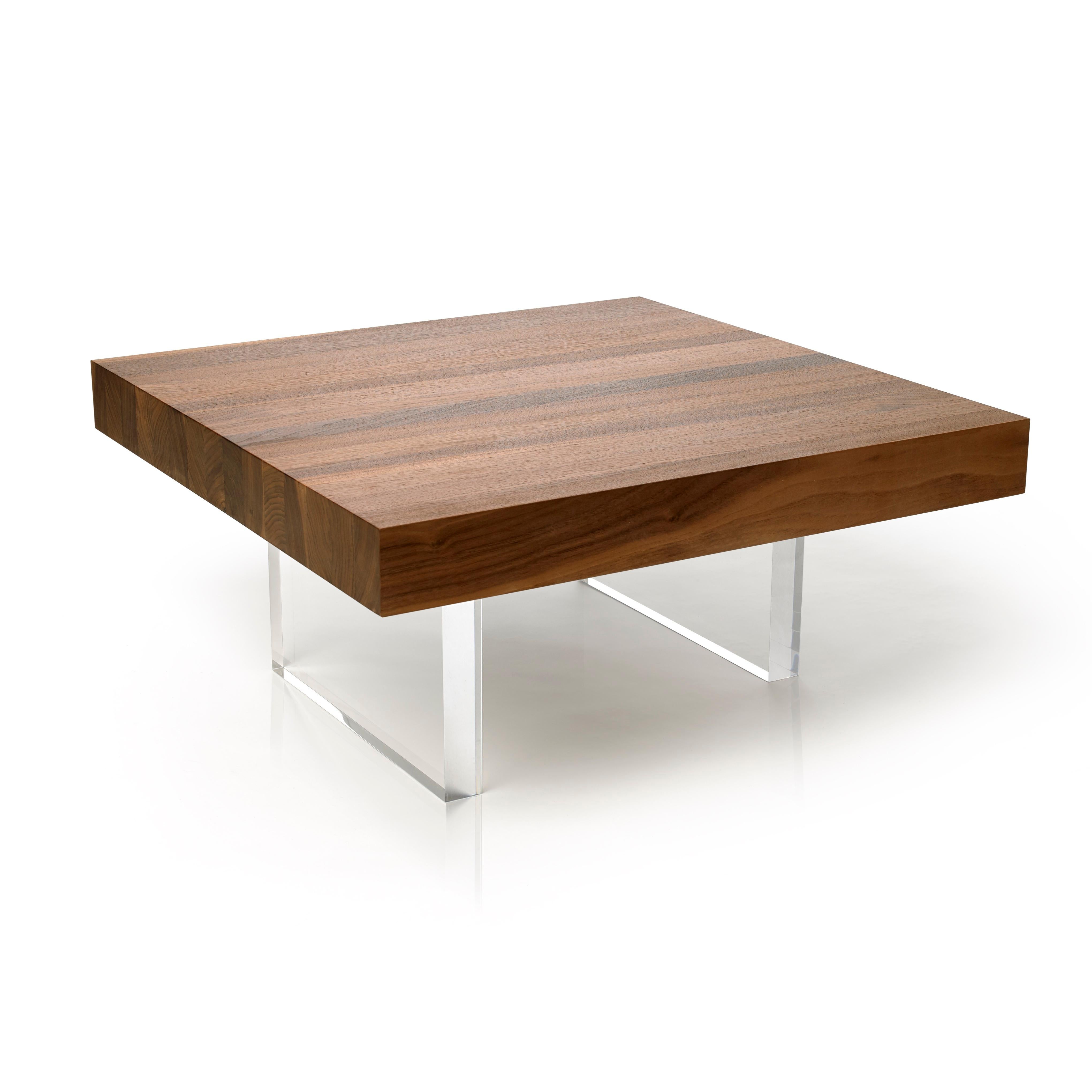 Canadian Constantinople Walnut Square Coffee Table with Storage by Autonomous Furniture For Sale
