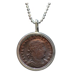 Used Constantius II Coin Silver Necklace
