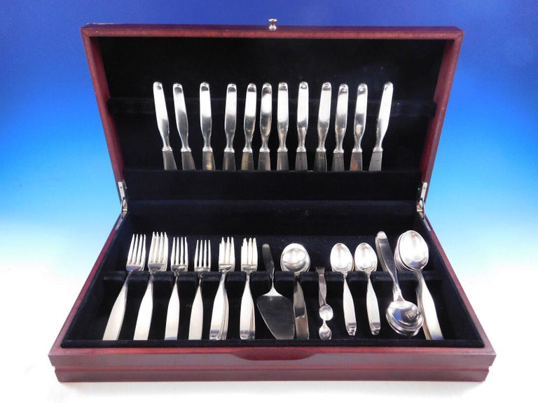 Constanze by Wilkens German 800 Silver Flatware Set Service 64 Pieces  Modern For Sale at 1stDibs
