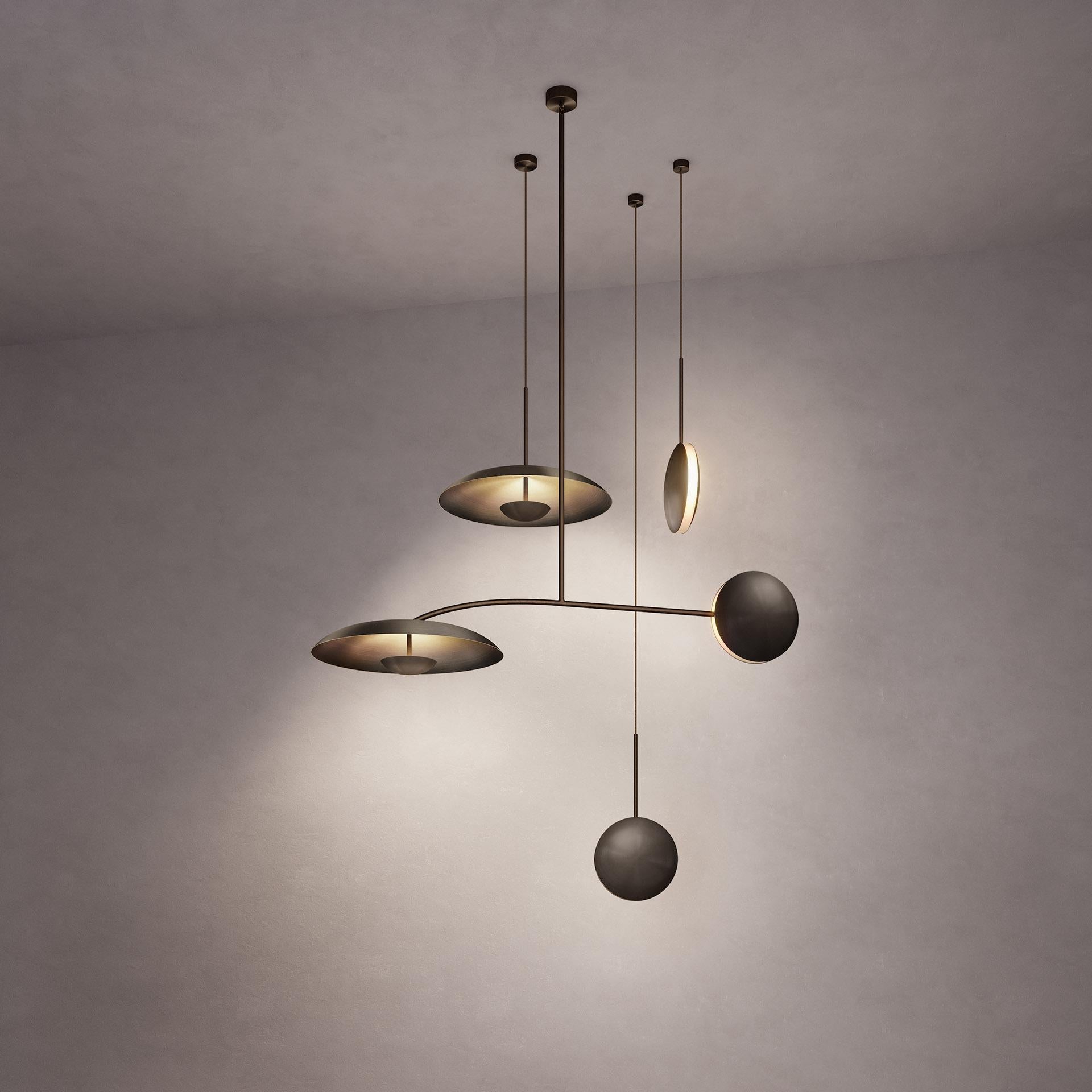 Organic Modern 'Constellation 01 Regolith' Dark Bronze Brass Ceiling Pendants For Sale