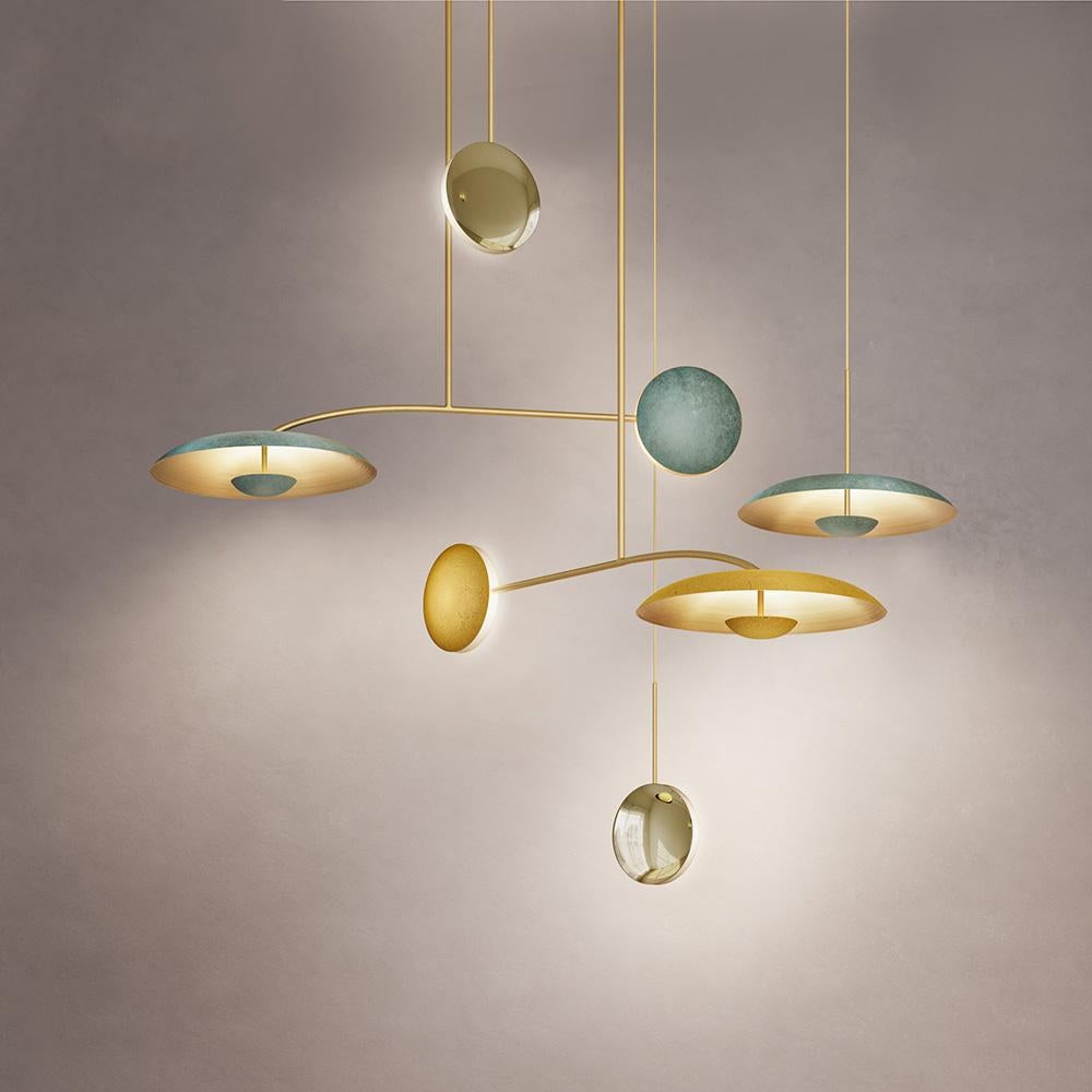 English 'Constellation 02 Mixed' Patinated Brass Ceiling Pendants For Sale