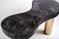Constellation Coffee Table in Shagreen, Quartz and Brass by Kifu Paris