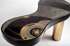 Constellation Coffee Table in Shagreen, Shell and Brass by Kifu Paris