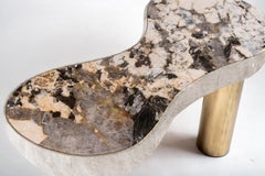 Constellation Coffee Table in Cream Shagreen, Patagonia and Brass by Kifu Paris