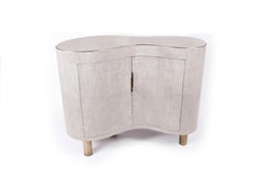 Constellation Commode/Bar in Cream Shagreen & Bronze-Patina Brass by Kifu, Paris