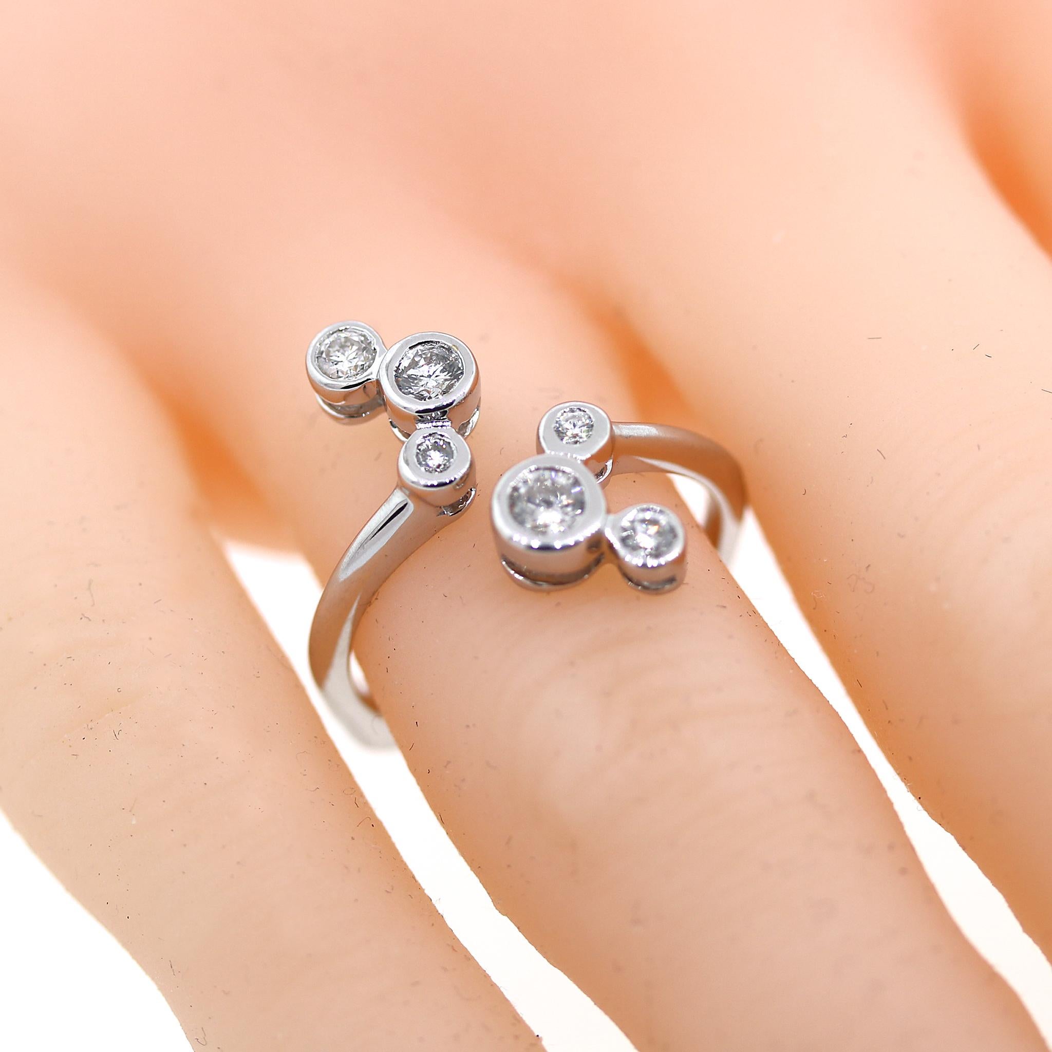 Women's or Men's Constellation Diamond Ring in 14kt White Gold For Sale