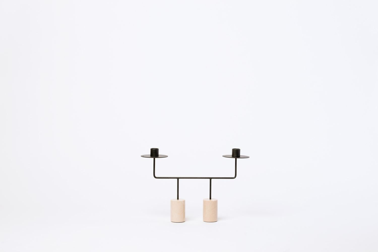 The Constellation candle holder series mark the first collaboration of GAIA&GINO and Porto based Designer Christian Haas. The designs derive their beauty from the interaction between tubular stone weights and slim metallic structures that seem like