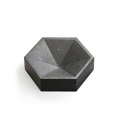 Constellation Marble Bowl, Small Low in Nero Marquina Marble, in Stock